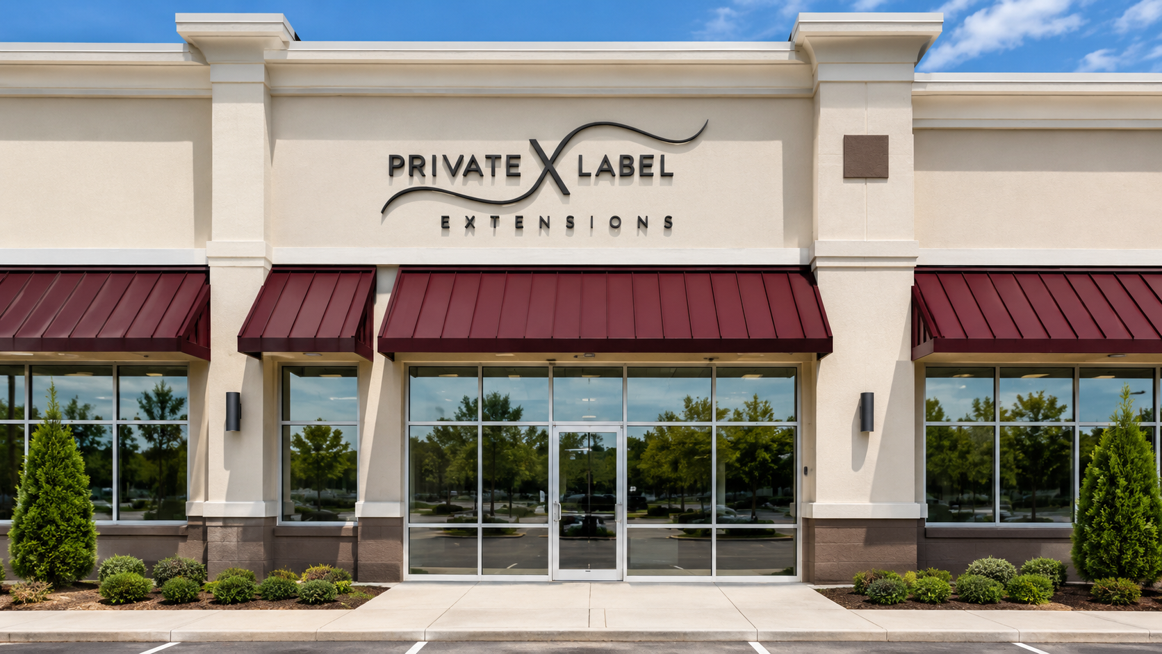 Private Label Extensions — retail storefront with branded awnings